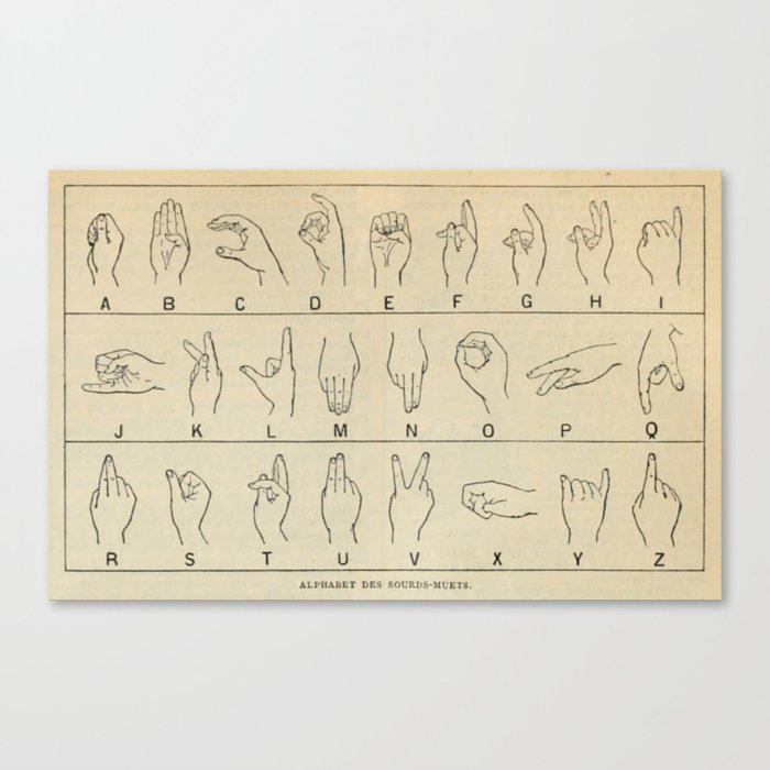 Sign Language Alphabet Canvas Print