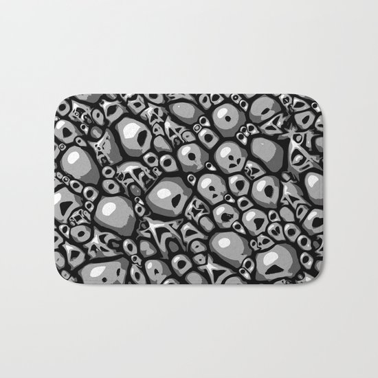 Monochrome Stone Tile Bath Mat