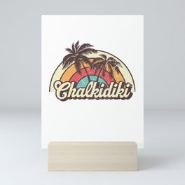 Chalkidiki beach city Mini Art Print