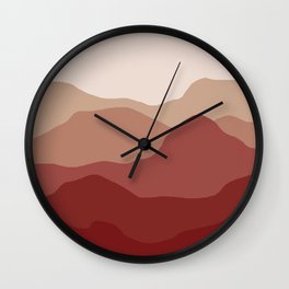 Red mountains Wall Clock