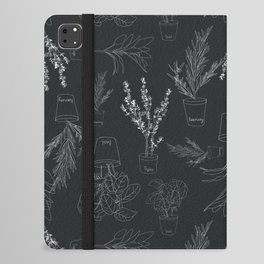 Plants pattern with leafs in pastel color line art. iPad Folio Case