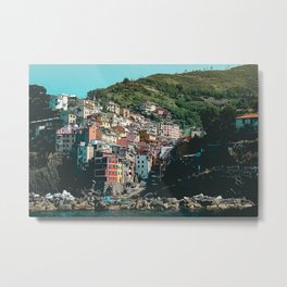 Colored Houses of Italy Metal Print | Vintage, Photo, Coloredhouses, Digital, Green, Italy, Mediterraneansea, Color, Europre 