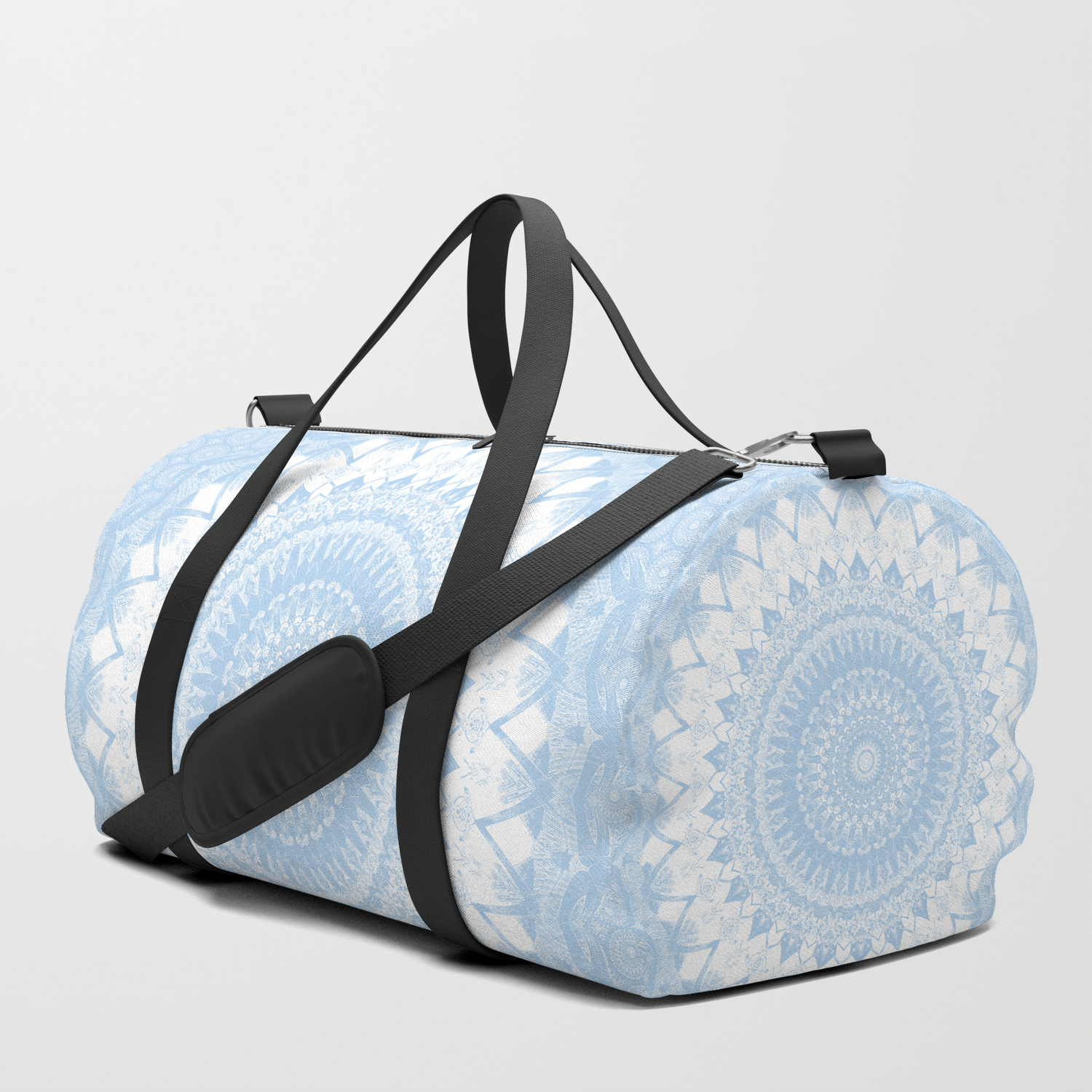 baby blue duffle bag