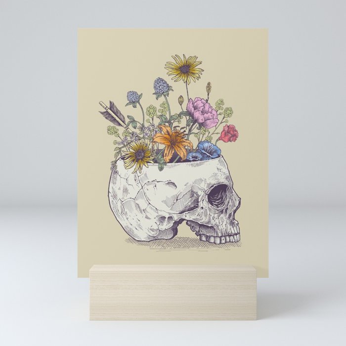 Skull of flowers Mini Art Print
