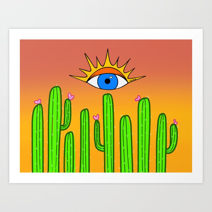 Hot cactus Art Print