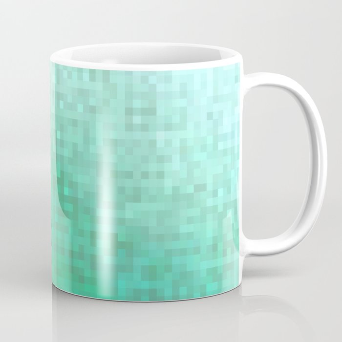 graphic design geometric pixel square pattern abstract in green Coffee Mug