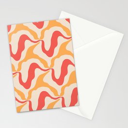 Retro abstract wave pattern Stationery Card