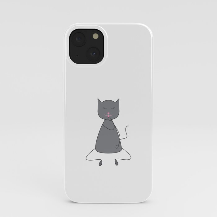 Cute grey colored cat iPhone Case