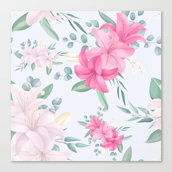 Pink Lillies Canvas Print