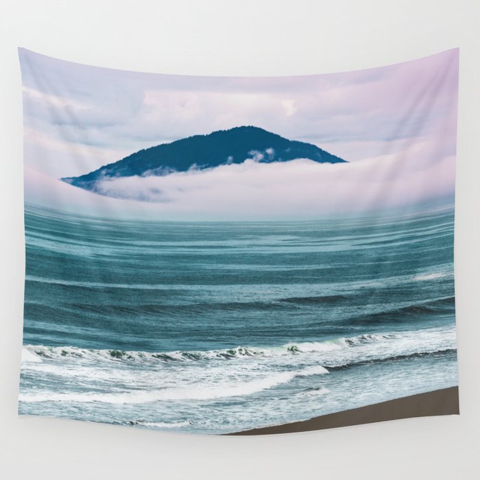 Mountains Meet The Sea - Ocean Beach Landscape Wall Tapestry