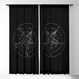 Wiccan symbol silver Sigil of Baphomet- Satanic god occult symbol Blackout Curtain