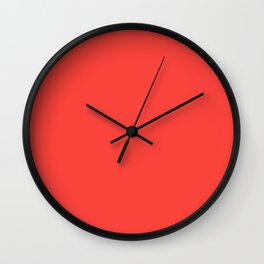 WARM RED SOLID COLOR Wall Clock | Bright, Plain, Simple, Minimal, Glowing, Boho, Vivid, Solid, Colour, Red 