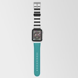 Teal With Black and White Stripes Apple Watch Band