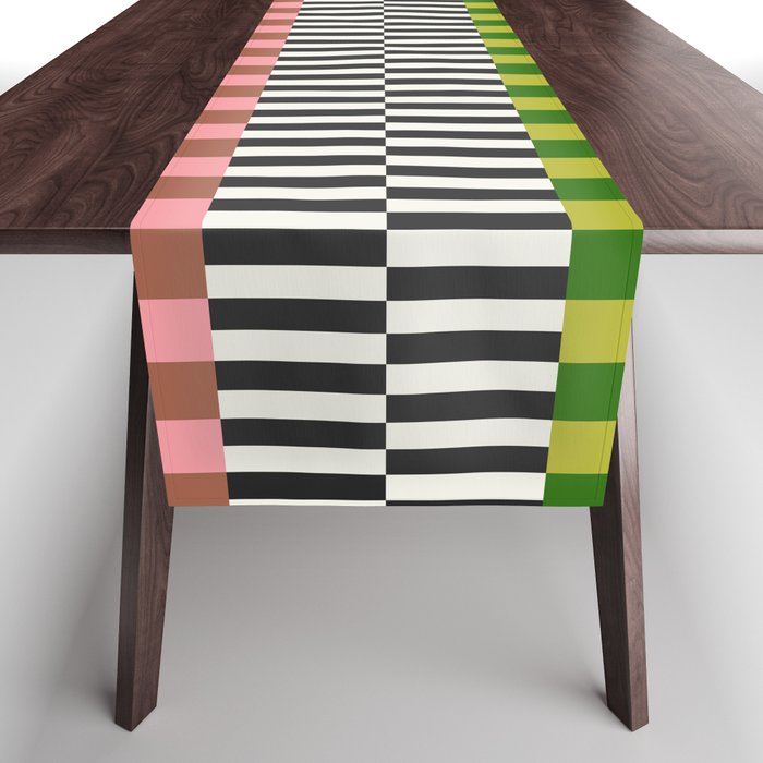 Color Block Stripes Table Runner
