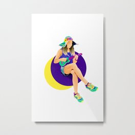 Pearl of Saturn girl by #Bizzartino Metal Print | Colorful, Singer, Girl, Namaste, Violet, Digital, Love, Yoga, Music, Pop Art 
