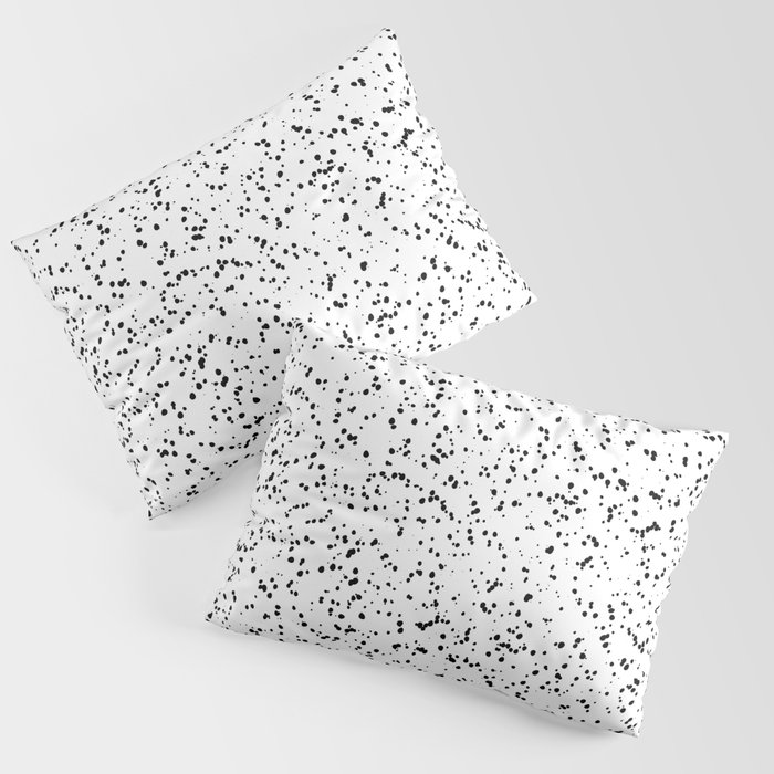 Speckles I: Double Black on White Pillow Sham