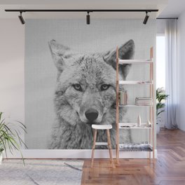 Coyote - Black & White Wall Mural
