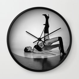 Bootsy Collins takes a day off ... young woman in thigh high boots kickin it black and white photograph - photography - photographs Wall Clock | Photographs, Photo, Spotlight, Photograph, Fashion, Black And White, Black, White, Highheels, Girlsrule 