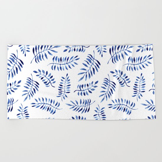 Blue nature || watercolor Beach Towel