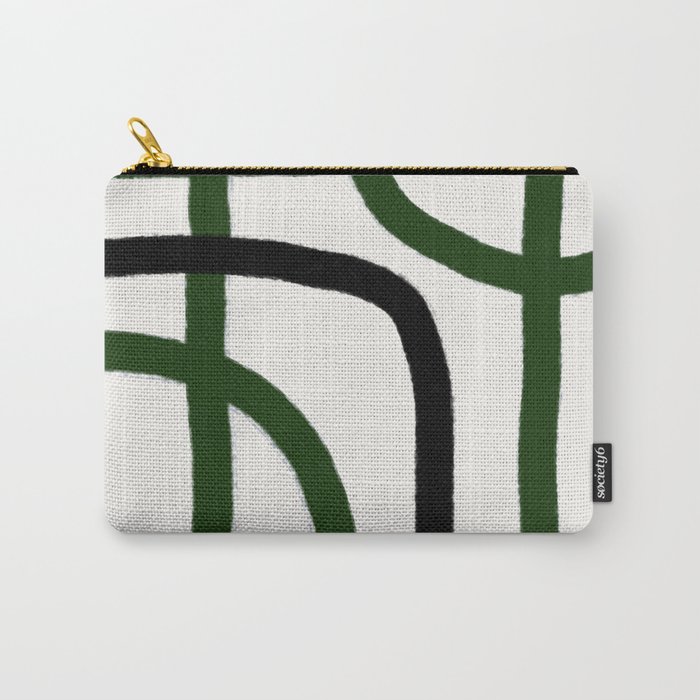 Abstract Minimal Line Art in Forest Green  Carry-All Pouch