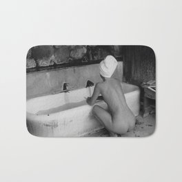 Bath in Paris, Cold Water Flat, Female Nude black and white art photography / photograph Bath Mat | Photographs, Sainttropez, Artistic, Art, Paris, White, Nude, Photo, Brunette, And 