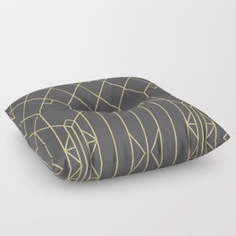 Art Deco Gold Geometric - Modern Pattern Floor Pillow