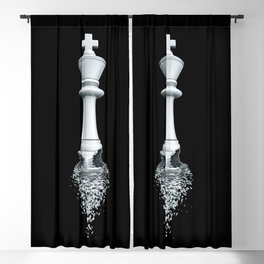 Farewell to the Pale King / 3D render of chess king breaking apart Blackout Curtain