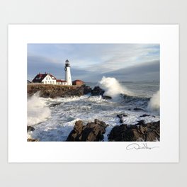 PORTLAND HEAD LIGHT Lighthouse Maine Storm Original Valentines Day Gift - Donald Verger Photography Art Print | Easy Graduation Fun, Photograph Photos, Beautiful Landscapes, Gifts Unique Ocean, Valentine Best Great, Nature Him Boss, Birthday College Her, Sea Wave Waves, Photo, Landscape Seascapes 