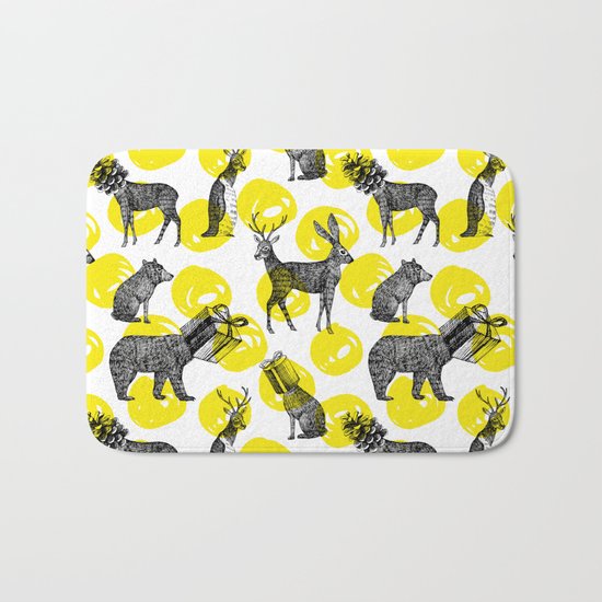 half animals pattern Bath Mat