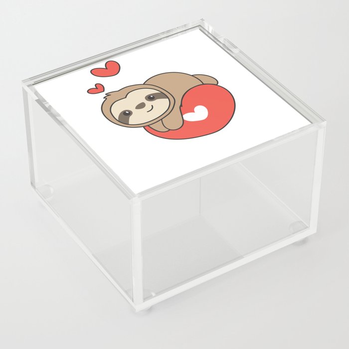 Sloth Cute Animals With Hearts Favorite Animal Acrylic Box