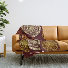 African Round Ethnic Mandala Tribal Design Throw Blanket