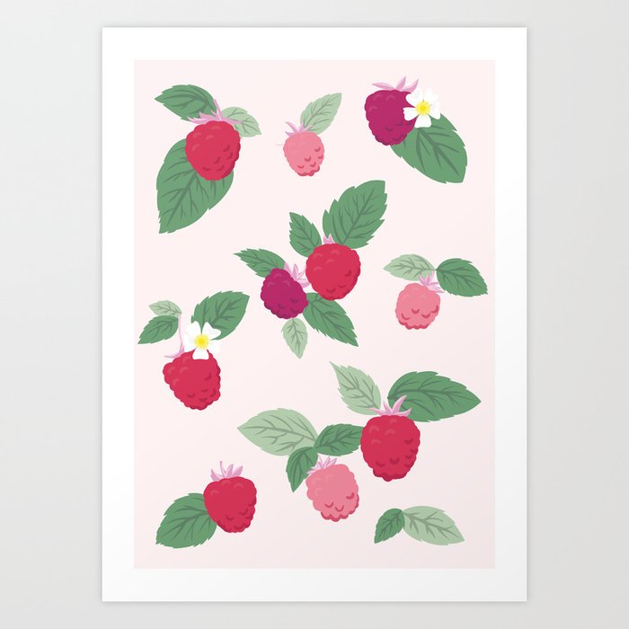 Raspberries Art Print