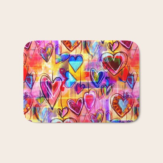 Spring Hearts Bath Mat