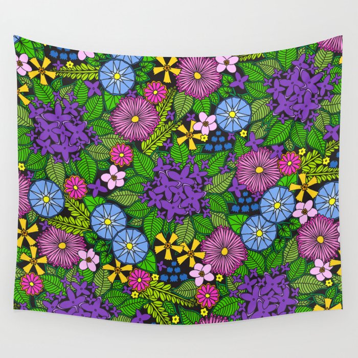 Wild Wallflowers (Color) Wall Tapestry