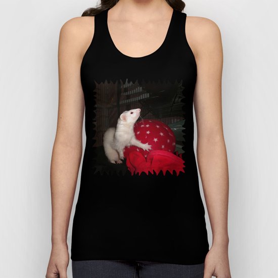 The Ivory Ferret and the Starry Red Bouncy House Unisex Tank Top