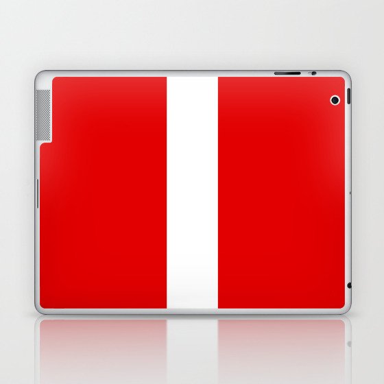 Letter I (White & Red) Laptop & iPad Skin