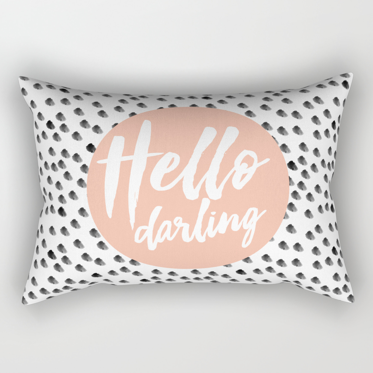 Hello Darling Spots Peach Orange Black And White Rectangular