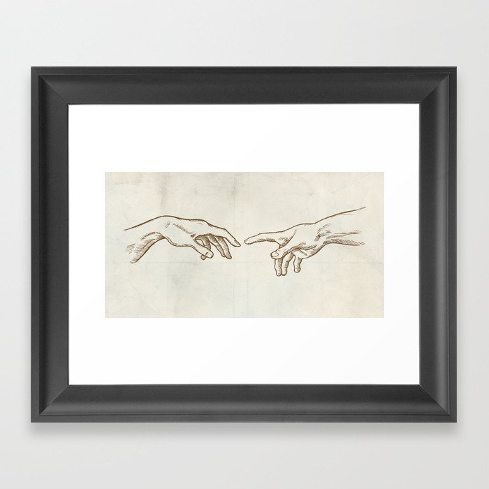 Creation of Adam hand draw Framed Art Print