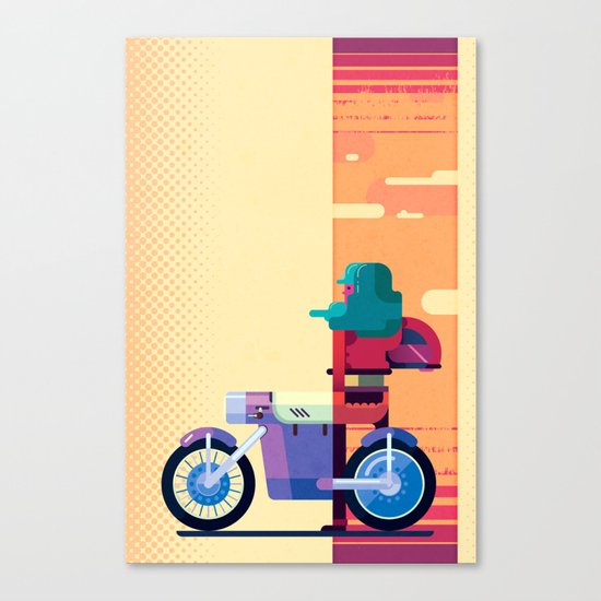 Sunset Biker Canvas Print