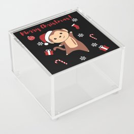 Monkey Christmas Snow Winter Animals Monkeys Acrylic Box