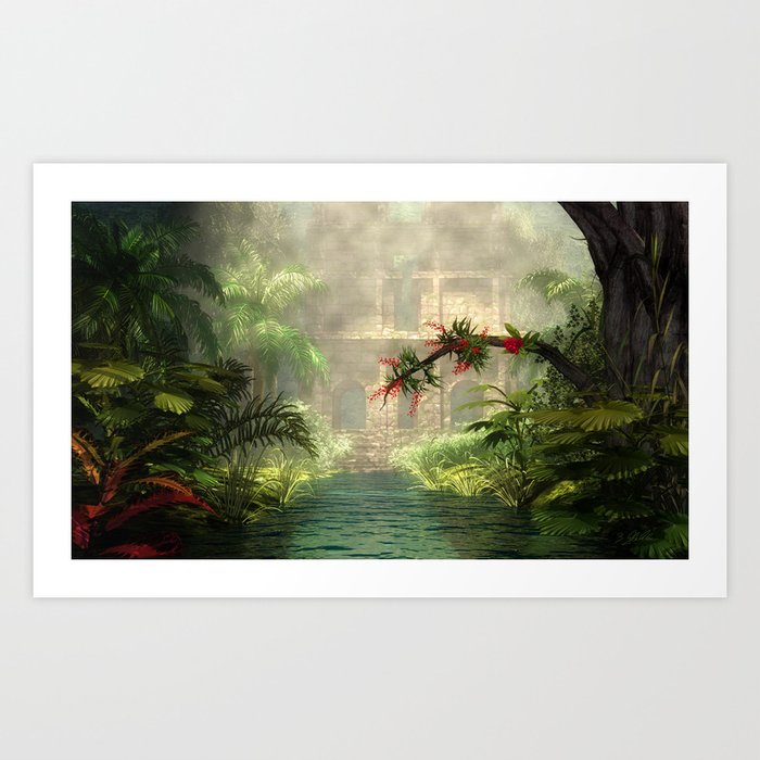 Lost City in the jungle Art Print