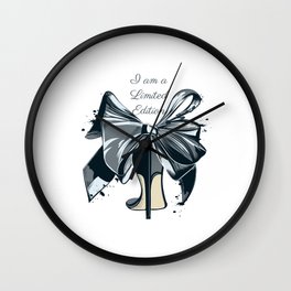 Fashion illustration with high heel shoe and bow. I am limited edition Wall Clock