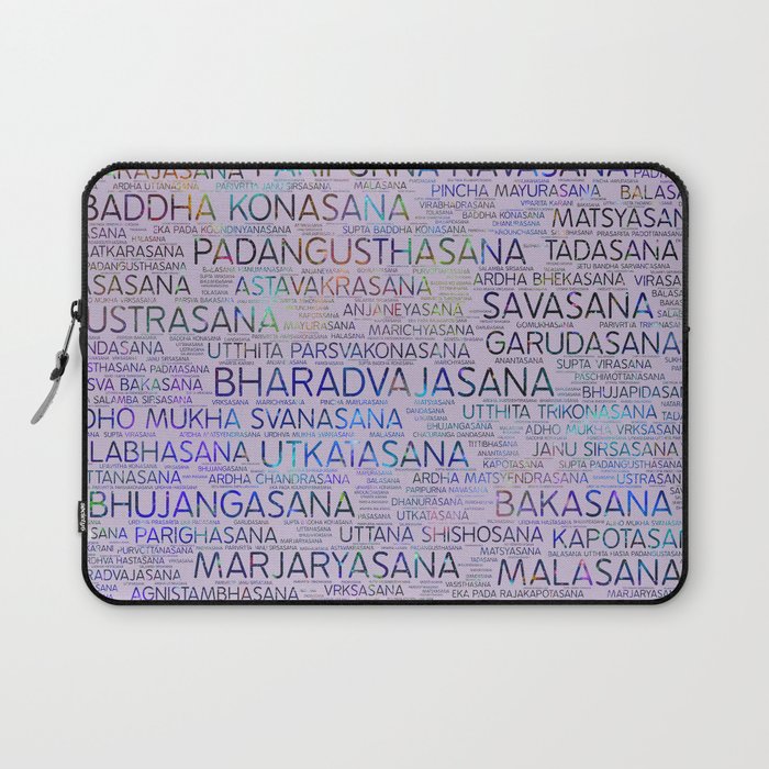 Yoga Asanas/Poses Sanskrit Word Art Laptop Sleeve