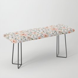 Blush Jewels Watercolor Floral Bench