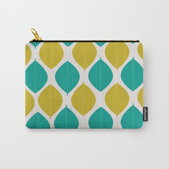 TEAL AND GREEN LEAVES Carry-All Pouch