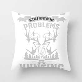 Funny Fishing and Hunting Throw Pillow