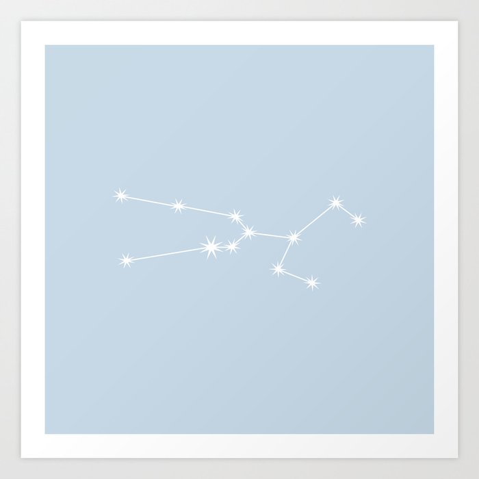 TAURUS Pastel Blue – Zodiac Astrology Star Constellation Art Print