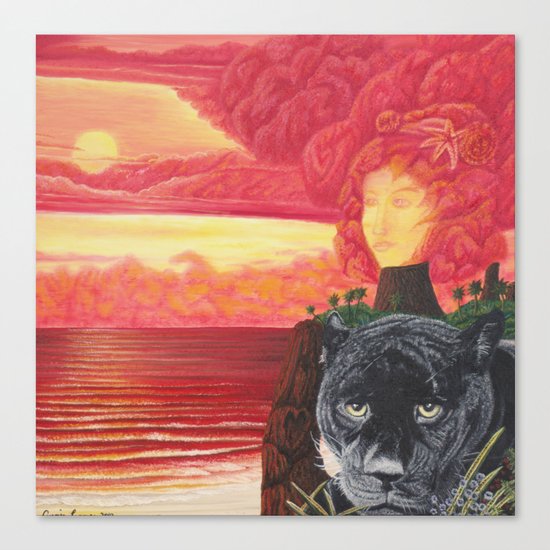 L'amour en éruption Canvas Print