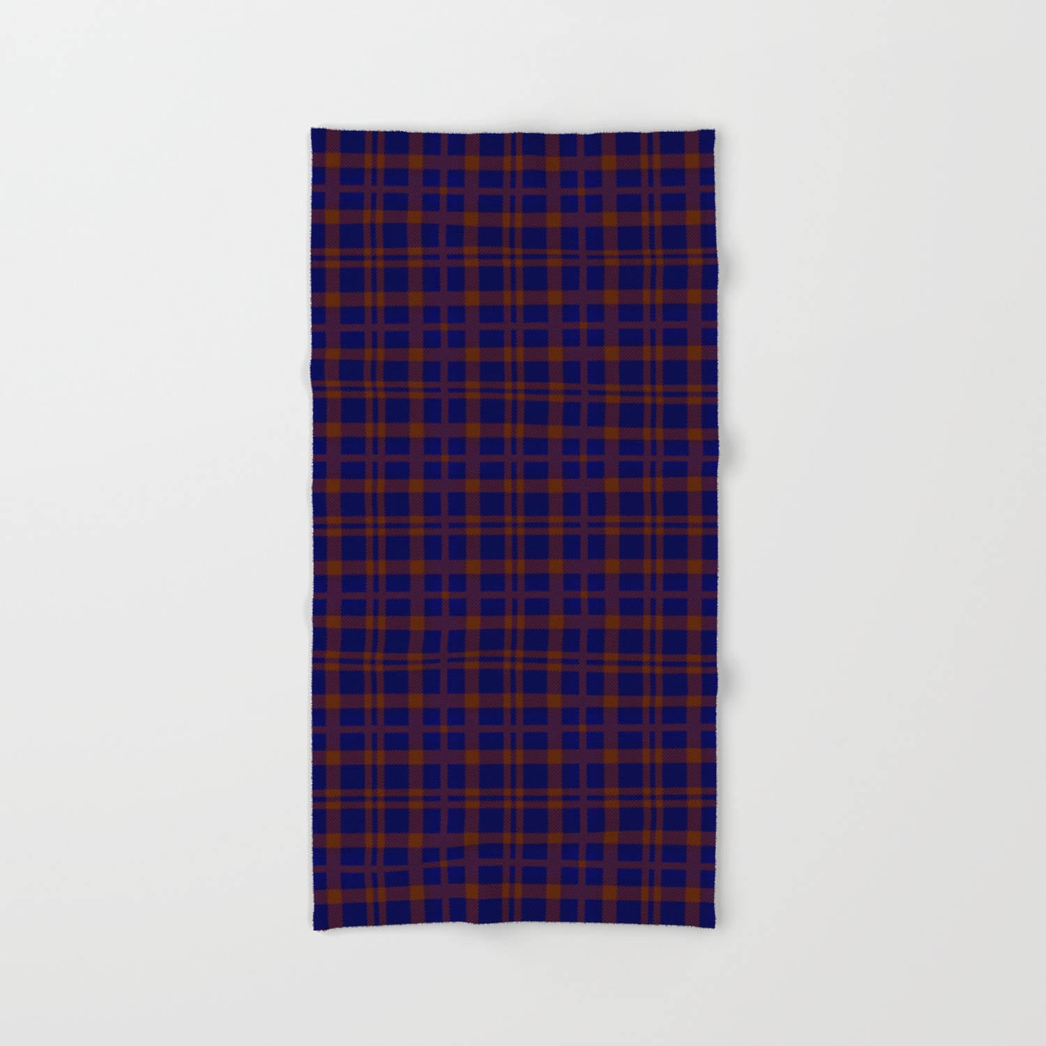 Tartan Blue Rust Orange Hand Bath Towel By Silverpegasus Society6