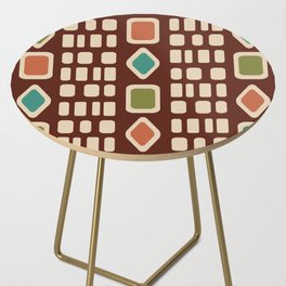 Retro Diamonds Rectangles Multicolored 2 Side Table